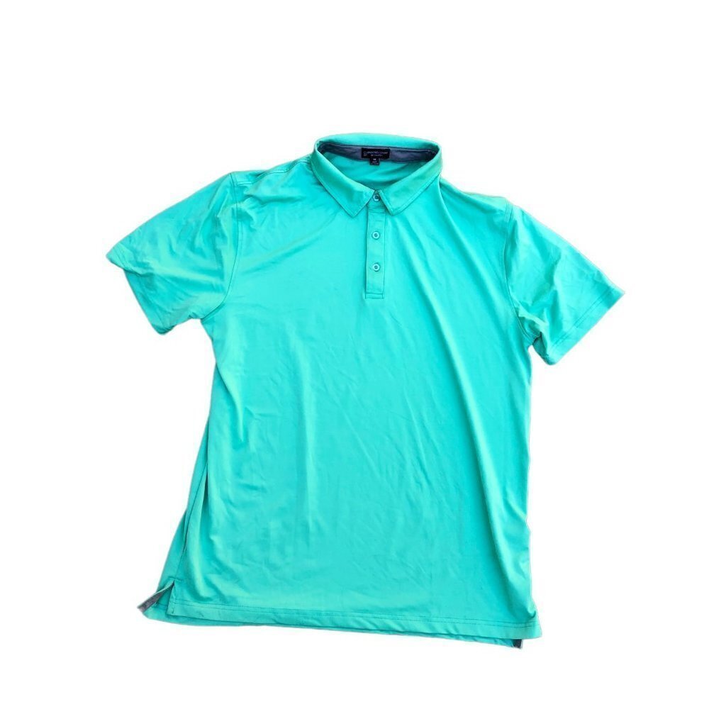 BRITCHES SPORT BY SAMTEX Polo Shirt Men's MEDIUM Green Gym Athletic Short Sleeve